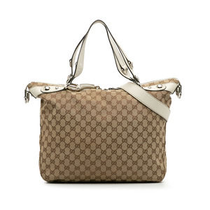 Pre-Loved Gucci Large GG Canvas Icon Bit Satchel